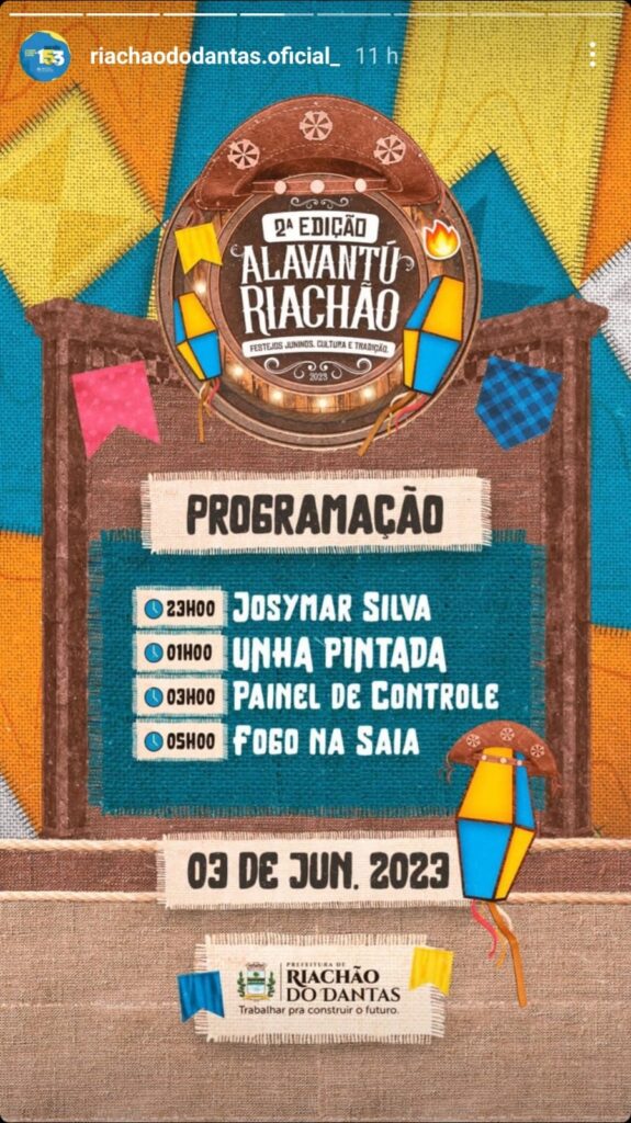 Programação de festa em Riachão do Dantas