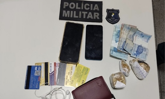 material apreendido pela polícia