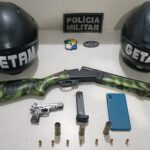 Polícia apreende espingarda