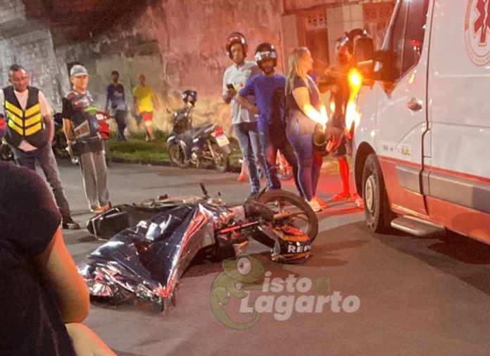 motociclista colide caminhão Itabaiana