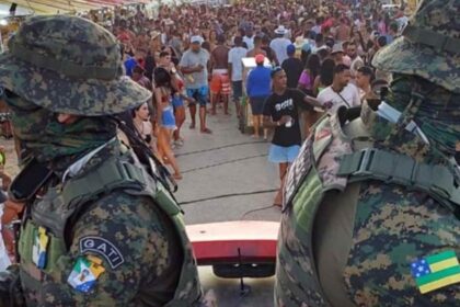 Agentes da Segurança Pública durante operação no Carnaval 2026 em Sergipe
