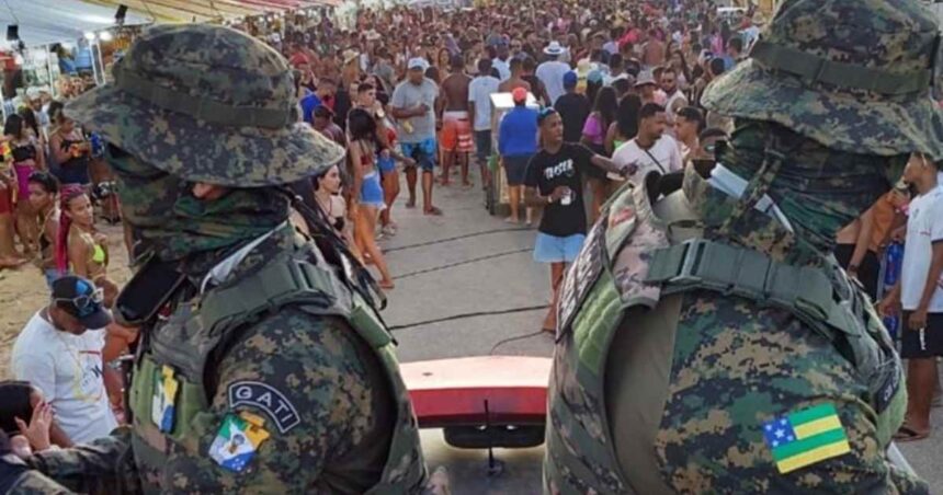 Agentes da Segurança Pública durante operação no Carnaval 2026 em Sergipe
