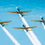 Esquadrilha da Fumaça durante apresentação aérea em Aracaju