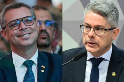 Fábio Mitidieri e Alessandro Vieira durante evento político em Sergipe