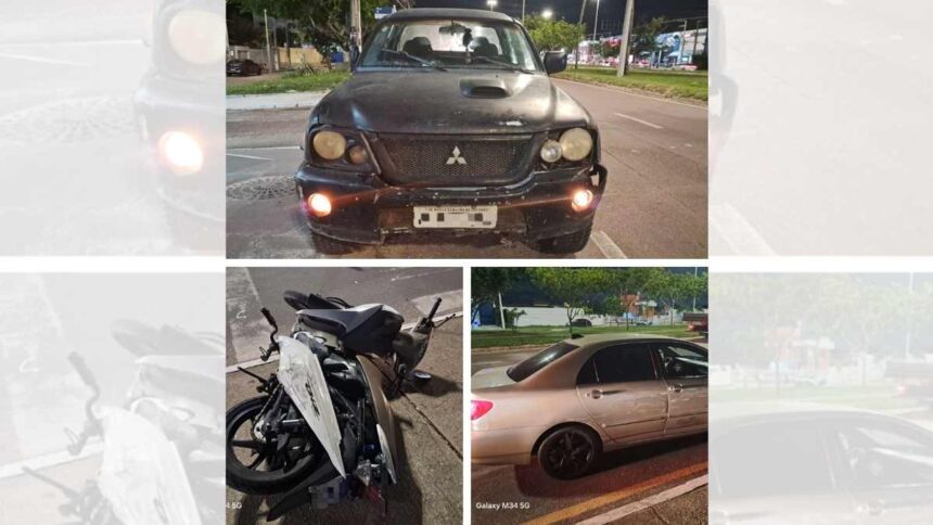 Acidente envolvendo motocicleta e caminhonete na rodovia SE-050 em Aracaju