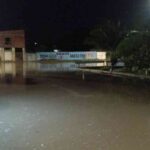 Alagamento no bairro Santa Maria após forte chuva em Aracaju