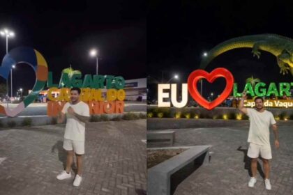 Influenciador Anderson do perfil 196 Sonhos em visita turística ao município de Lagarto, Sergipe.