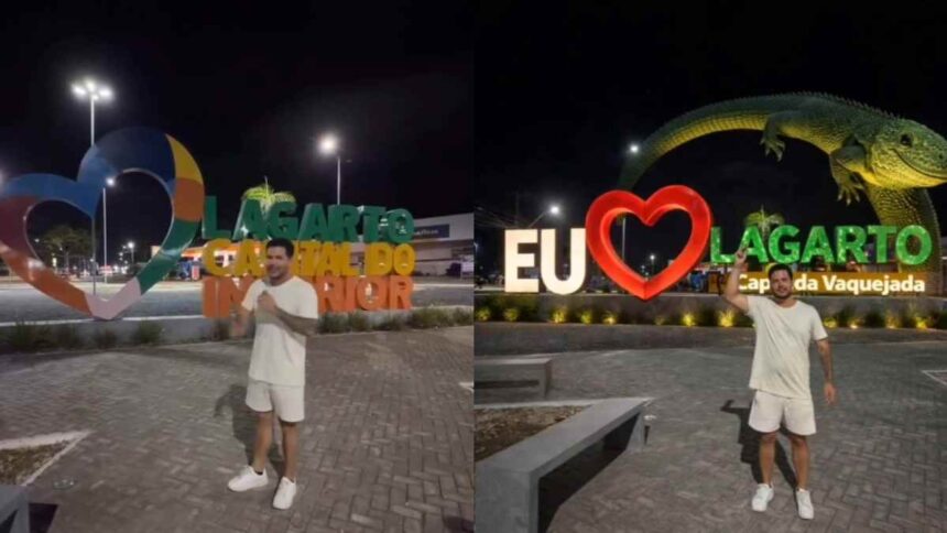 Influenciador Anderson do perfil 196 Sonhos em visita turística ao município de Lagarto, Sergipe.
