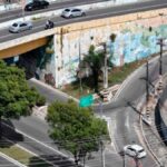 Trânsito no viaduto da Francisco Porto em Aracaju.