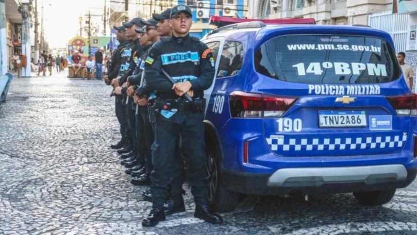 Policiais militares da PMSE durante solenidade de criação do 14º Batalhão em Aracaju.