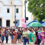 Fiéis participam da Romaria do Senhor dos Passos na Praça São Francisco em São Cristóvão