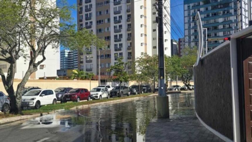 área de risco de alagamento.