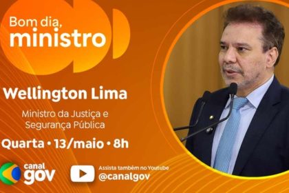 Ministro Wellington Lima durante entrevista sobre o Programa Brasil Contra o Crime Organizado.