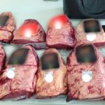 Pacotes de carne do tipo picanha apreendidos durante ação da Polícia Militar de Sergipe.