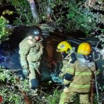 Veículo acidentado na rodovia SE-065 após capotamento em São Cristóvão.