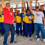 Trabalhadores dos Correios em ato de mobilização em frente ao CDD Aracaju.