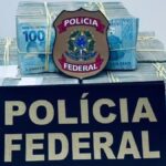 Viatura e agentes da Polícia Federal em atuação no interior de Sergipe.