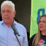 Suely Barreto e Emanuel Cacho em evento político em Sergipe.