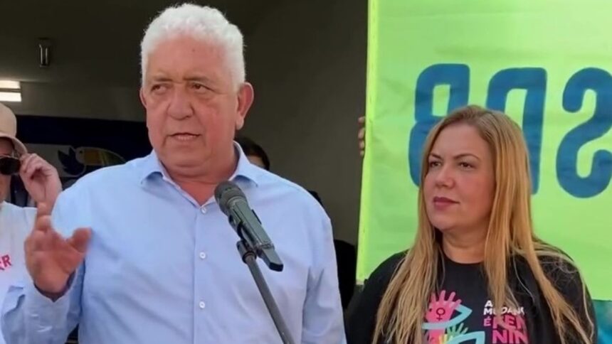Suely Barreto e Emanuel Cacho em evento político em Sergipe.
