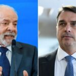 Lula e Flávio Bolsonaro lado a lado